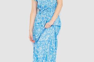 Платье с принтом бело-голубой 214R055-4 Ager S
