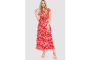 Платье с принтом красно-белый 214R055-5 Ager L