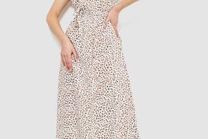 Платье с принтом молочно-бежевый 214R055-2 Ager XXL