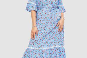 Платье с цветочным принтом 219RT-4095 Ager L Голубой