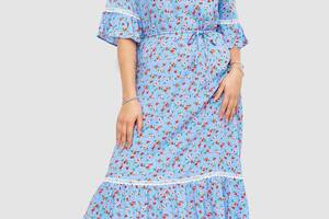 Платье с цветочным принтом 219RT-4095 Ager М Голубой