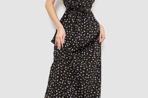 Платье с цветочным принтом черный 214R055 Ager S