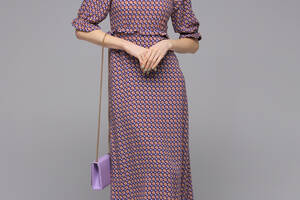 Платье с узором женское Crep 90638 M Синий (2000989498025)