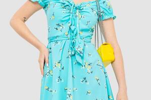 Платье софт с цветочным принтом бирюзовый 230R1006 Ager L