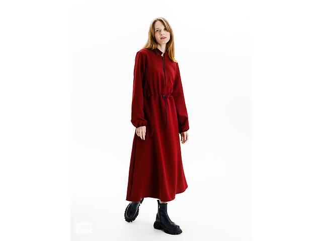 Платье женское с длинным рукавом L бордовый Yuki ЦБ-00235570