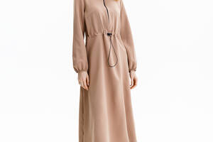 Платье женское с длинным рукавом M бежевый Yuki ЦБ-00235572