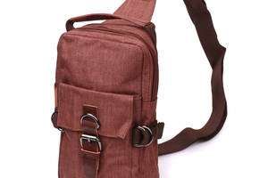 Плечевая сумка для мужчин из плотного текстиля Vintage 22186 Коричневый