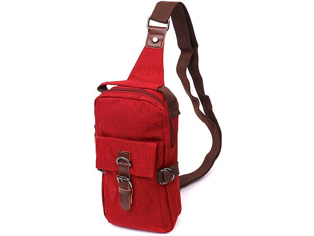 Плечевая сумка для мужчин из плотного текстиля Vintage 22189 Бордовый