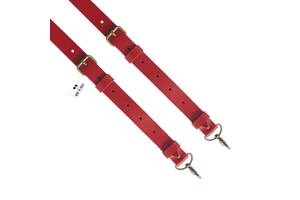 Подтяжки Bow Tie House кожаные Красные на карабинах с пряжками 2 см 08484