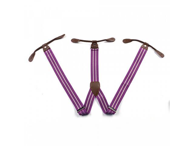 Подтяжки на пуговицу Gofin Фиолетовые В Полоску Pnp-5819