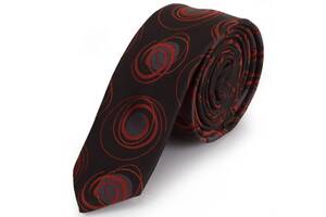 Полиэстеровый узкий галстук Schonau - 09 Черно-коричневый