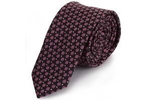 Полиэстеровый узкий галстук Schonau - 18 Черно-малиновый