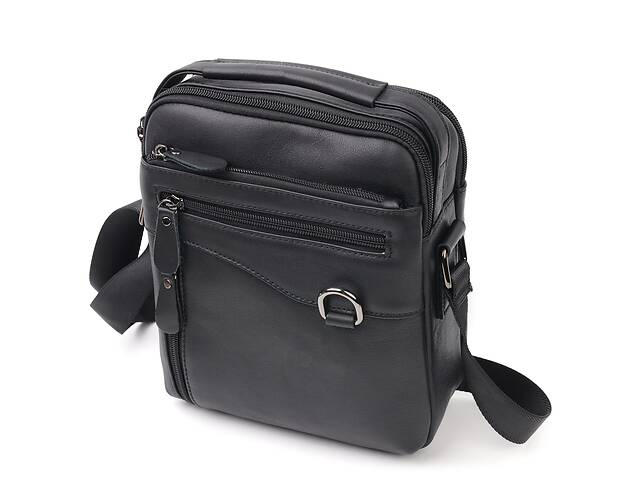 Практичная мужская сумка Vintage 20823 кожаная Черный