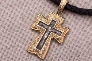 Православный крест (чернение,позолота) 131458 Оникс
