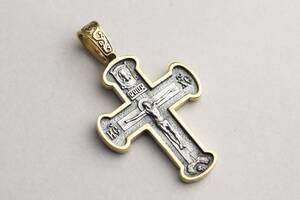 Православный крест (чернение, позолота) 132719 Оникс