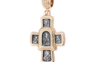 Православный крест Господь Вседержитель. Иверская икона Божией Матери и восемь святых 131674 Оникс