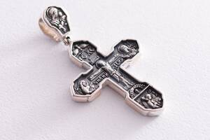 Православный крест Распятие (чернение) 132858 Оникс