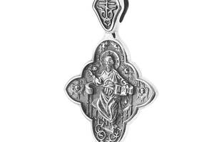 Православный крест Спас в силах (чернение) 131222 Оникс