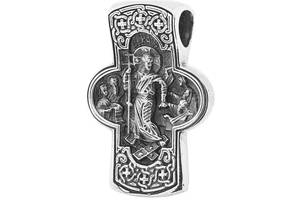 Православный крест Воскресение (чернение) 13514 Оникс