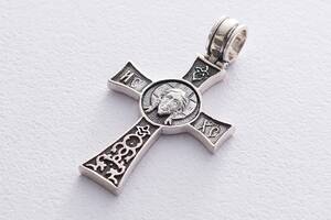 Православный крест Спаси и Сохрани с чернением 132474 Оникс