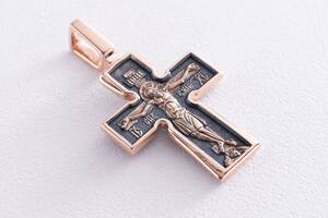 Православный крест Распятие. Божия Матерь «Воплощение». Пять святителей (чернение) п01749 Оникс
