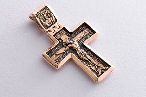 Православный крест Распятие (чернение) п01877 Оникс
