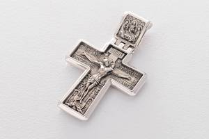 Православный крест из серебра 131924 Оникс 21.2 г