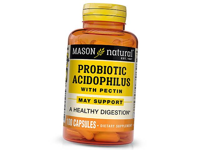 Пробиотик Ацидофилус c Пектином Probiotic Acidophilus with Pectin Mason Natural 100капс (69529006)