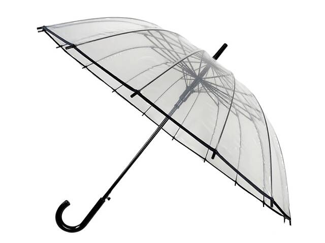 Прозрачный зонт-трость женский полуавтомат с 16 спицами AMZ 139-13828090