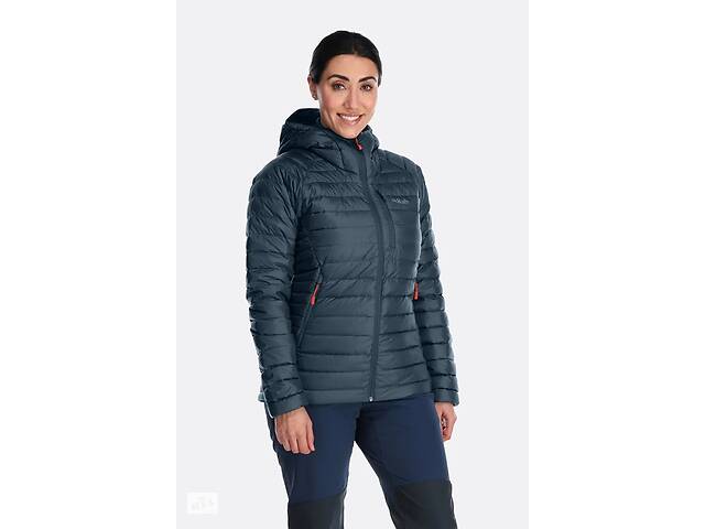 Пуховик женский Rab Microlight Alpine Long Jacket Womens 10 Темно-Синий