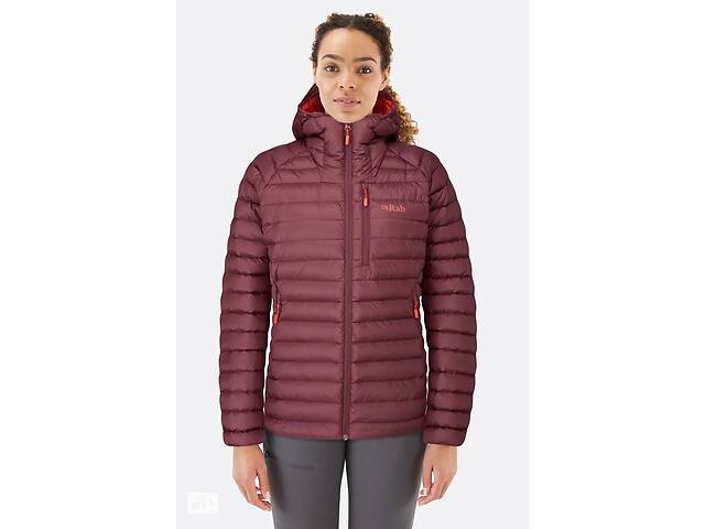 Пуховик женский Rab Microlight Alpine Long Jacket Womens 12 Бордовый