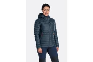 Пуховик женский Rab Microlight Alpine Long Jacket Womens 14 Темно-Синий