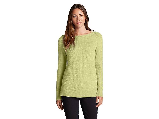 Пуловер Eddie Bauer Womens Lux Thermal Crewneck Sweater HTR S Желтый (0303LYH-S)