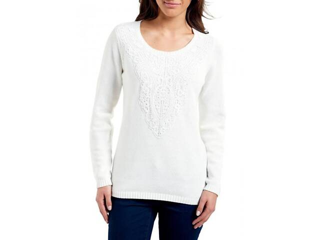 Пуловер Eddie Bauer Womens Sweater Lace-Up IVORY M Белый (7101830IV-M)