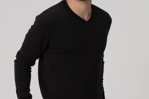 Пуловер однотонный мужской FIGO 6976 L Черный (2000989965299)