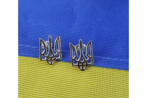 Пусеты герб Украины Maxi Silver 9147