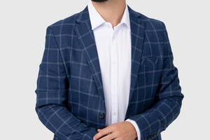 Пиджак с узором мужской Redpolo 499 54 Синий (2000990038234)