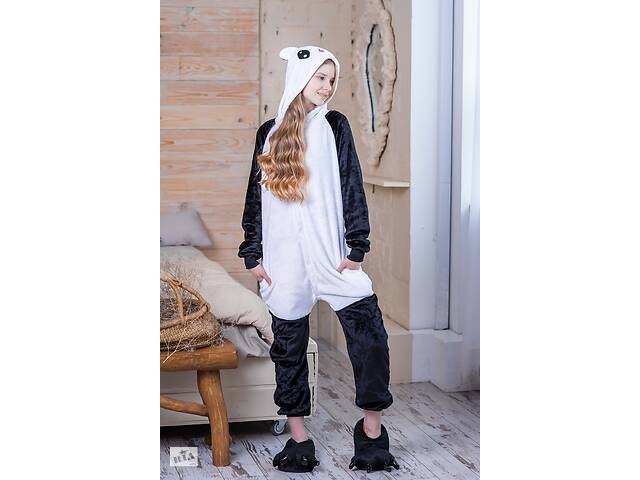 Пижама Кигуруми BearWear Панда Веселая L 165 - 175 см Черно-белый
