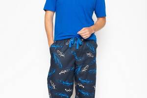 Пижама мужская Cyberjammies Archie 6693-6688 M Синий с принтом автомобиля (5051877388772)