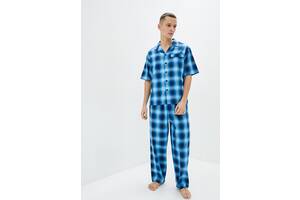 Пижама мужская Cyberjammies Elliot 6559-6560 XL Ярко-синий в клетку (5051877349759)