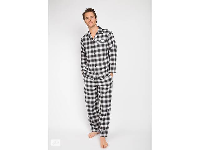 Пижама мужская Cyberjammies William 6620-6621 L Черный в клетку (5051877370166)