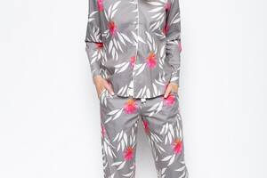 Пижама женская Cyberjammies Mallory 9019-9020 10/XS Серый с цветочным принтом (5051877377943)