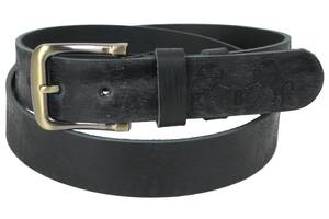 Ремень мужской кожаный с эффектом потертости Skipper 1504-38 3,8 см Черный