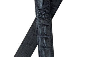 Ремень мужской из натуральной кожи крокодила Ekzotic Leather черный графитовый (crb 07_1)