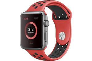 Ремешок ARM силиконовый Nike для Apple Watch 38/40 mm Black/Red