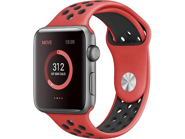Ремешок ARM силиконовый Nike для Apple Watch 38/40 mm Black/Red