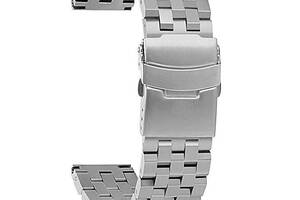 Ремешок BeWatch 22 мм стальной Quadro для Samsung Gear S3 Galaxy Watch 46mm Active 2 44mm Серебро (1024405)