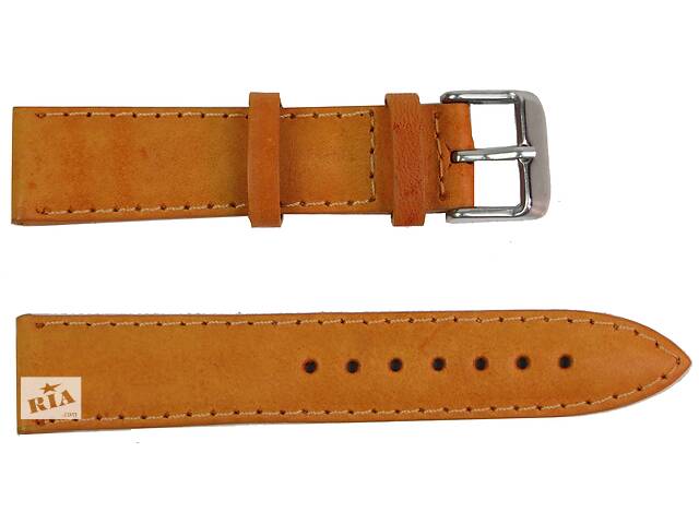 Ремешок для часов кожаный Mykhail Ikhtyar ширина 22 мм Рыжий (S22-408S orange)