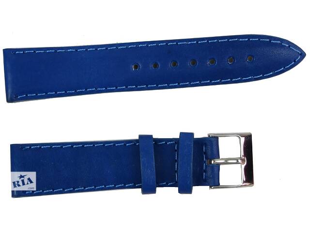 Ремешок для часов кожаный Mykhail Ikhtyar ширина 22 мм Синий (S22-308S blue)