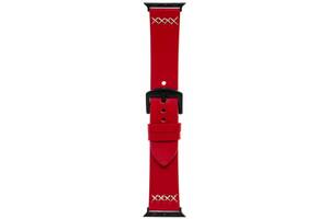 Ремешок кожанный широкий браслет Epik Apple Watch 38/40 mm Red 1207768